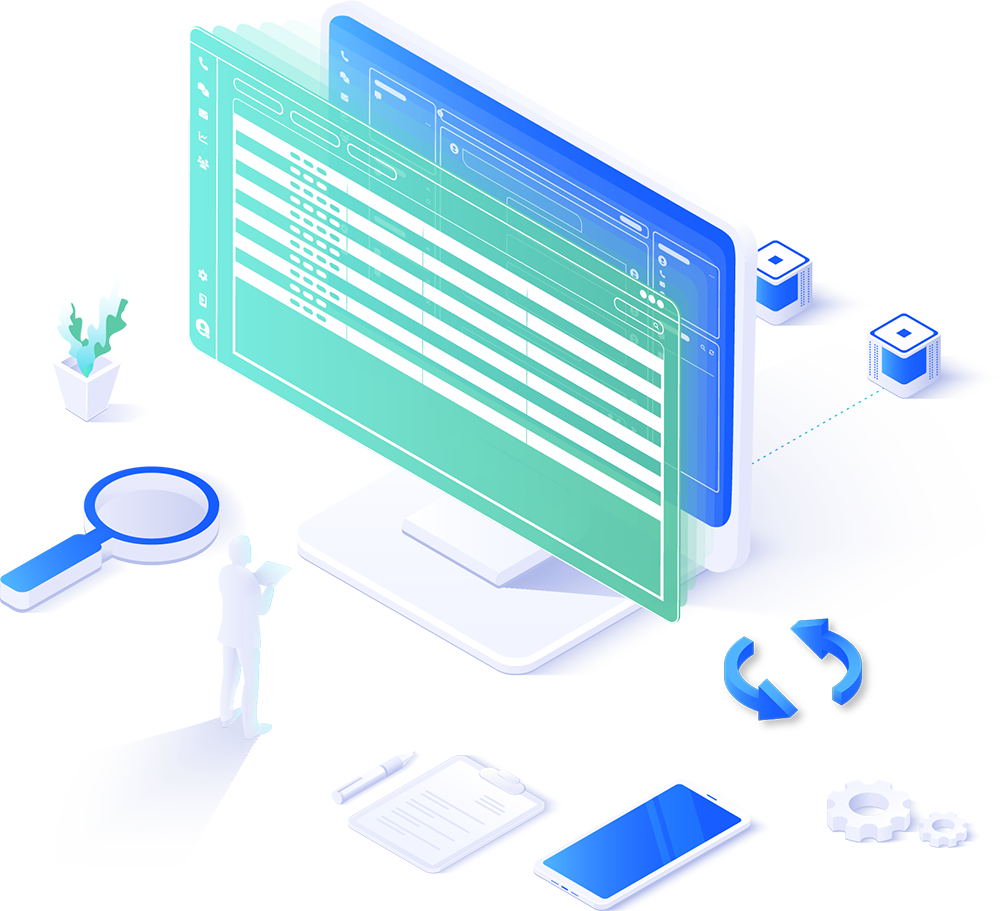 Contact center interface illustration